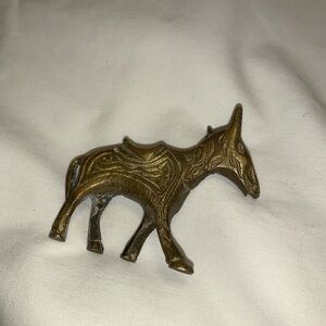 Antique Brass Donkey Figurine Pre-owned